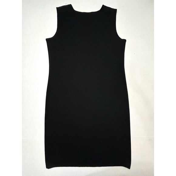 Misook Exclusively Pullover Tank Black Dress Large‎ Knit Sleeveless Sheath EUC - Picture 3 of 10